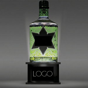 Support de présentation de bouteilles de vin en acrylique LED de luxe, style 2026, dernier cri |   Vitrine d'exposition avec éclairage réglable pour magasins de détail et expositions - Product Image 1