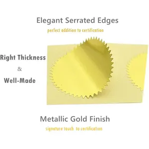 النقش ملصقات فارغة معدني الذهب شهادة الأختام تنقش احباط ملصقات الإسكالوب حافة ملصقات المزخرف ختم ختم