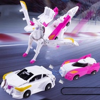 HY La voiture jouet transformable Dragon Volant Aile Argentée peut se transformer et se combiner en un jouet Pégase lorsqu'il y a collision entre deux voitures