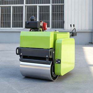 Vibratory Roller 0.5 Ton Diesel Gasoline <b>Hand</b> Operated Double <b>Drum</b> Compact Design Road Construction Compaction - Product Image 3