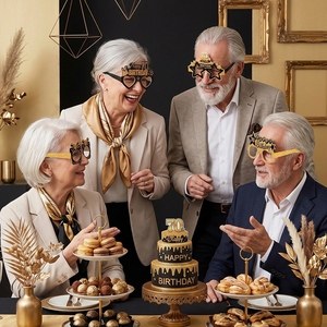 8 Pezzi Occhiali di Carta Neri e Oro per 70° Compleanno, Accessori per Foto Vintage 1996, Decorazioni per Festa di Settanta <span class=keywords><strong>Anni</strong></span> - Product Image 6