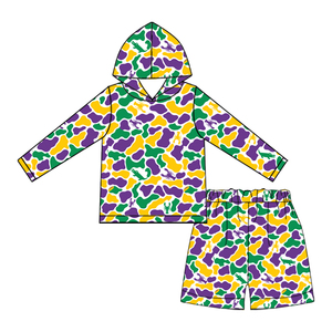 Conjuntos de Camiseta y Pantalones Deportivos de Camuflaje para Niños Pequeños y Niños, Ropa de Mardi Gras al por Mayor, Tela de Seda de Leche - Product Image 5