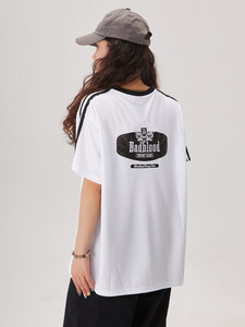<span class=keywords><strong>T</strong></span>-<span class=keywords><strong>shirt</strong></span> à manches courtes de <span class=keywords><strong>moto</strong></span> américaine brodée <span class=keywords><strong>vintage</strong></span> pour hommes et femmes, haut décontracté fin d'é<span class=keywords><strong>t</strong></span>é avec design vierge, nouveau style - Product Image 3
