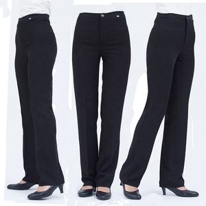 <span class=keywords><strong>Youbu</strong></span> hôtel pantalon de travail pour femmes noir épaissi respirant Polyester/coton droit vêtements d'affaires pleine longueur taille moyenne bouton - Product Image 2