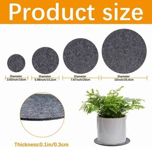 Absorbent Waterproof Custom Plant <b>Coaster</b> Mat 4 Sizes Reversible Round Fabric Plant Saucers for Indoor Potted Plants - Product Image 2