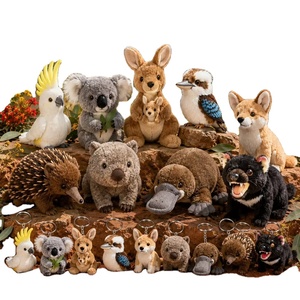 Juego de Peluches Personalizados de Animales Nativos Australianos, Koala, Canguro, Wombat, Kookaburra, Echidna, Adorno de Peluche con Llavero - Product Image 1