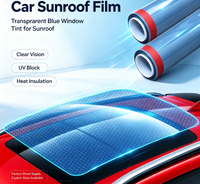 Film de protection de peinture TPU bleu 7,5 mil pour vitres, avec blocage UV et IR, anti-rayures, auto-réparateur, garantie 5 ans pour toit ouvrant de voiture