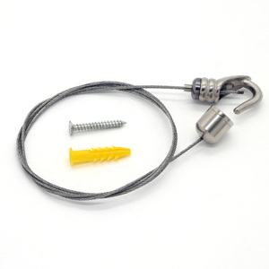 Kit de <span class=keywords><strong>suspension</strong></span> pour panneau acoustique avec pince à <span class=keywords><strong>câble</strong></span> métallique de 25 mm, fixation murale, sortie latérale, pour isolation phonique - Product Image 3