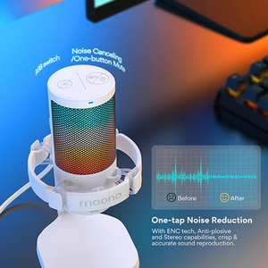 MAONO CASTER Professional Sound Card with 25mm Condenser Studio Microphones Podcast <strong>Audio</strong> <strong>Interface</strong> Live Streaming Bundle Mixers - Product Image 2