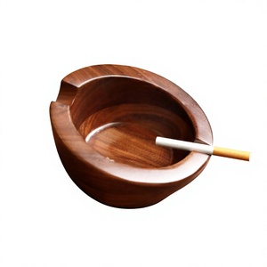 Cenicero de Escritorio de Madera, Diseño Redondo Minimalista, Acabado en Madera Natural para Uso Doméstico - Product Image 6