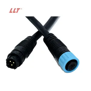 LLT IP65 M12 3 4 5 6 7 8 Pin Cable Welding Terminal Waterproof Connector For Led Lighting