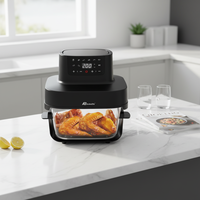 Anbolife 6L ve 4.2L Taşınabilir Görünür Camlı Air Fryer Dijital Dokunmatik Kontrol 8 Ön Ayarlı Menü 1500W Elektrikli Camlı Air Fryer OEM ODM