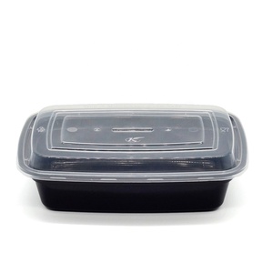 Bento box desechable de una sola vez, recipiente de plástico con tapa, rectangular, <span class=keywords><strong>pp</strong></span>, para microondas, estilo americano, 1000ml - Product Image 2