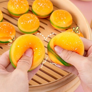 Hamburger <b>Squishy</b> Food Funny Cute Novelty Stress Relief Simulation Burger Squeeze Stress Toy Release Fidget Punching Ball - Product Image 1