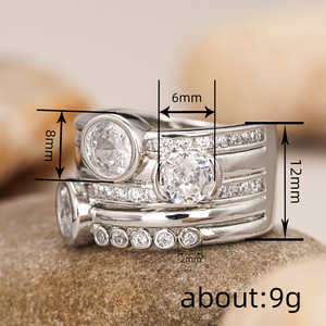 Anello Geometrico Rotondo per Donne, Elegante Gioiello da Dito per Matrimonio e Moda - Product Image 3