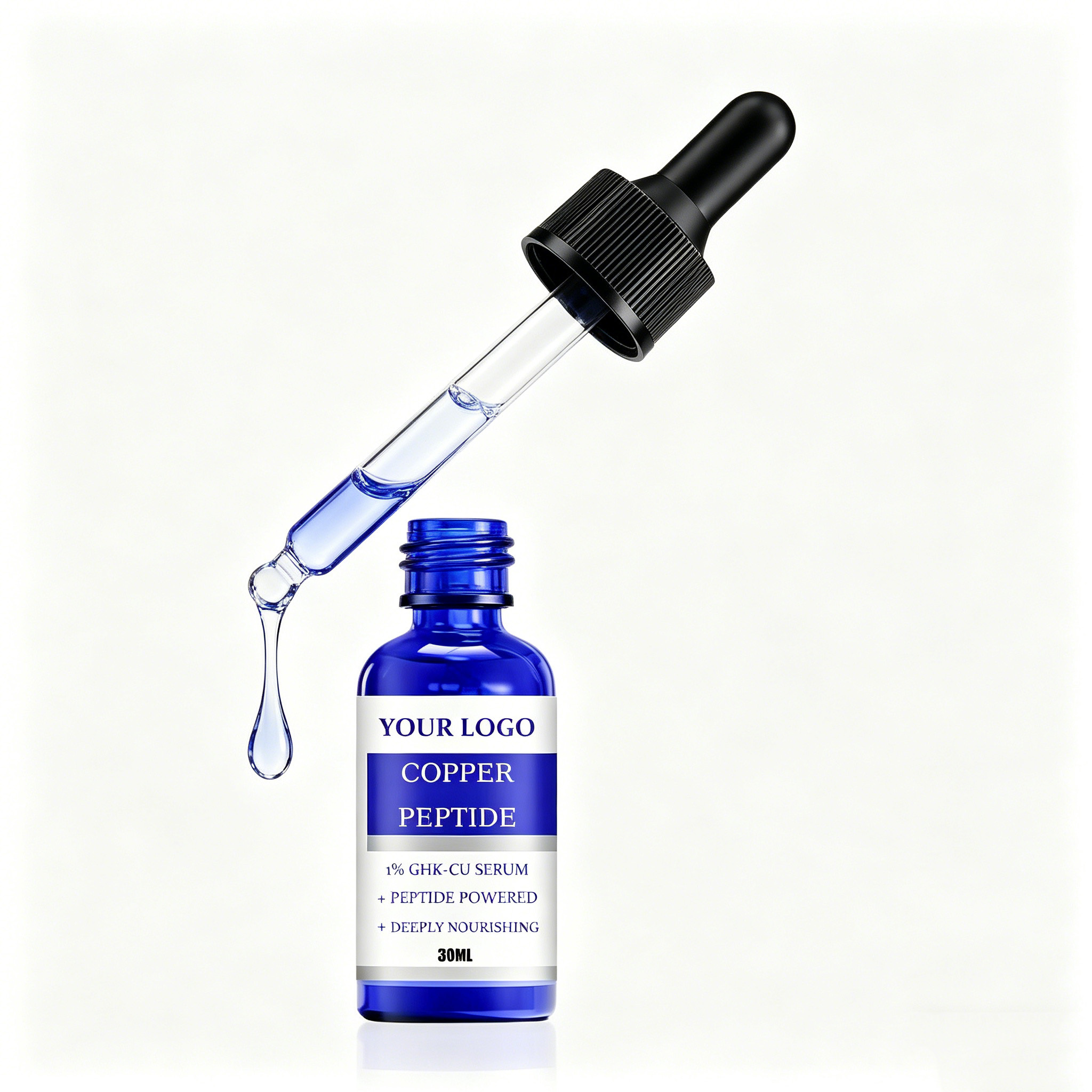 ghk-cu solution color blue Customized 0.2%-2% Copper Peptide Face Serum Copper Peptide Serum Peptides Anti-Aging Firming The schematic model for NAD IV Therapy Size:1000 mcg/ml - 10 ml (Pack of 1)