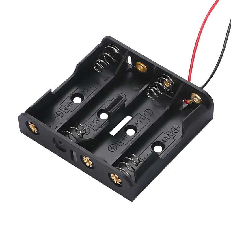 4AA giữ pin với dây 1.5V vuông hộp pin được cung cấp bởi nhà sản xuất trong kho