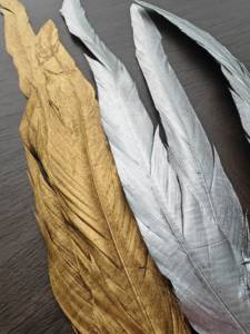 Ricos tamaños de plumas de <span class=keywords><strong>gallo</strong></span> de color metálico dorado y plateado para Festival carnaval Decoración Ropa accesorio fiesta de boda - Product Image 5