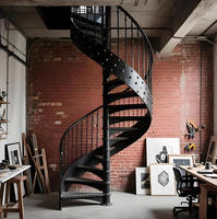 Escalier en spirale sur mesure, robuste, avec revêtement en poudre, pour villa, maison, bricolage, certifié CE