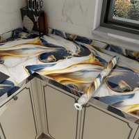 Nuevos Adhesivos de Pared de Mármol a Prueba de Aceite Autoadhesivos Resistentes a las Manchas y a Altas Temperaturas Papel Tapiz de Cocina Película Protectora Decorativa
