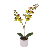 Orchidée artificielle Tizen en vase, orchidée blanche en latex, plante d'orchidée au toucher réel en pot, arrangement de décoration pour la maison