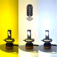 Nuevo Faro LED Tricolor de 12v 6000k 4300k 3000k con Control Remoto, Tubo de Cobre Doble, H1 H4 H7 H8 H11 9005 9006, Ajuste Universal