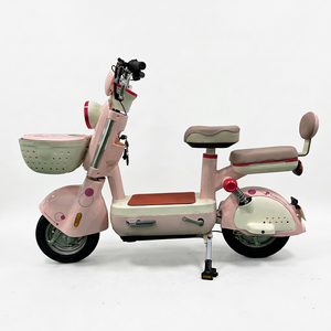 Bicicleta Eléctrica Urbana Retro Rosa, con Canasta Delantera, Suspensión Trasera, Faro Delantero y Cuadro de Acero - Product Image 1