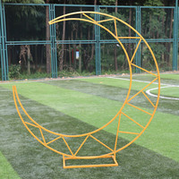 Nouvelle Arche de Scène Portable en Fer pour Mariage, Décoration de Fond Lune 6ft*6ft pour Décoration et Fournitures de Mariage