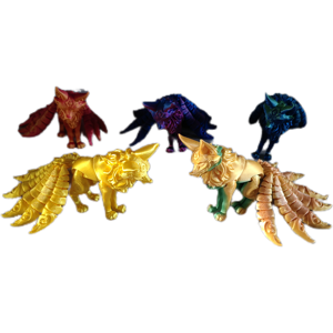 Rapid Prototype 3D Printing Services Decompression Nine Tailed Fox Toy Action Figure Multi-Jointed Movable - Product Image 1