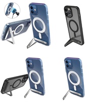 Casing Kristal Premium Dengan Penyangga untuk iPhone 15 Pro Max 17 Air 16 14 13 12 Plus 11, Sarung Ponsel Dropshipping, Penyangga Handphone