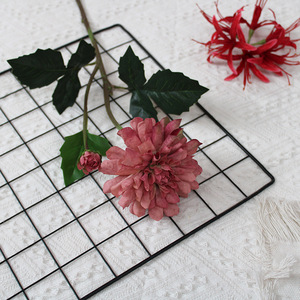Flor Artificial Exquisita, Dalia Nube de Vela, Estilo Europeo, Decoración Floral para Sala de Estar, Arreglo Floral de Dos Cabezas para Hotel - Product Image 1