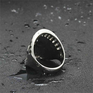 yunnique <b>Titanium</b> Steel Face <b>Ring</b> Retro Geometric Unisex Jewelry Gift Silver 26051 - Product Image 3
