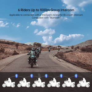 Intercom moto R3 Pro 1000M pour 6 motards, Full-Duplex FM WiFi HD 2K pixels, caméra enregistreuse vidéo grand-angle 140° rotative à <span class=keywords><strong>360</strong></span>° - Product Image 4