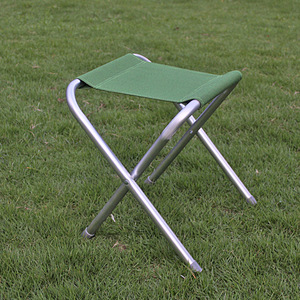 Tabouret pliant en alliage d'aluminium rectangulaire vert foncé, chaise portable pour le camping en plein air - Product Image 1