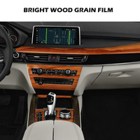 Film vinyle en grain de bois pour voiture Autocollants en PVC Film auto-adhésif imperméable pour panneau de voiture Console Moteur DIY Styling Decor