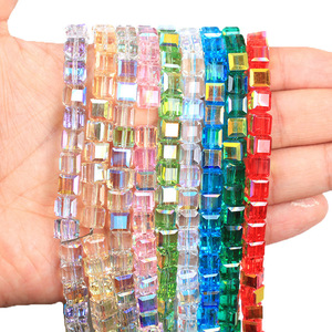 Crystal Sugar <b>Cube</b> Glass Beads 8mm Square Loose Beads For Jewelry Making - Product Image 4