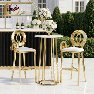 Wholesale Gold Stainless Metal Event and Wedding Bar Chair High Bar <b>Stool</b> - Product Image 5