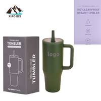 Gobelet de voyage réutilisable écologique en acier inoxydable, moderne, 20oz, 30oz, 40oz, personnalisé, avec poignée et couvercle à paille