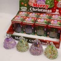 12 pièces/boîte Jouets Squishy de Noël en Maltose à Remontée Lente, Paillettes et Sequins, Motifs Bonhomme de Neige et Sapin de Noël, Cadeaux de Fête de Noël
