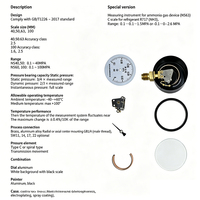 Manomètres de pression pour compresseur d'air de haute précision, boîtier en acier inoxydable, anti-vibrations, 0~270 psi, précision de 1,6 %, certifiés CE