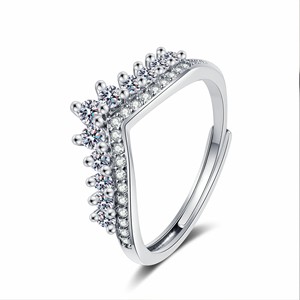 RFJEWEL 2026 Nuevo Anillo Ajustable con Corona Chapada en Oro/Plata, Circonita Cúbica, Joyería Moderna y a la Moda para Mujer, Venta al Por Mayor - Product Image 4
