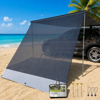 Wareda Auvent pliable en maille PVC facile à installer, pare-soleil portable pour camping-car, caravane, remorque, motorhome