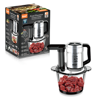 RAF R.7617 Fufu Machine Voedselverwerker 300W 3.0L Glazen Kom 360 Graden Hak- en Snijdsysteem voor Vlees, Fruit, Groenten, Keukenbereiding