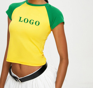 Wholesale Custom <strong>Y2k</strong> <strong>Top</strong> Women's Street Clothing Baby T-shirt Casual Short Sleeve T-shirt Fashion Slim Cropped <strong>Top</strong> Fitted Tee - Product Image 5
