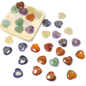 Đá Tự Nhiên Trái Tim Trang Trí 20Mm 7 Chakra Biểu Tượng Reiki Chữa Bệnh Năng Lượng Tinh Thần Pha Lê Quà Tặng Cho Thiền Yoga - Product Image 4