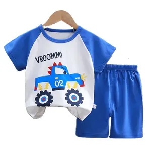 Sommer Kinder Kurzarm Shorts Anzug aus reiner Baumwolle T-Shirt Männer und Frauen Baby kleidung neue Hersteller Großhandel