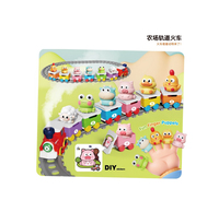 Set Kereta Api Dinosaurus/Hewan Lucu Plastik, Boneka Jari Anak, Mainan Edukasi Balita, Rel Kereta Api Warna-warni, Hadiah Ulang Tahun