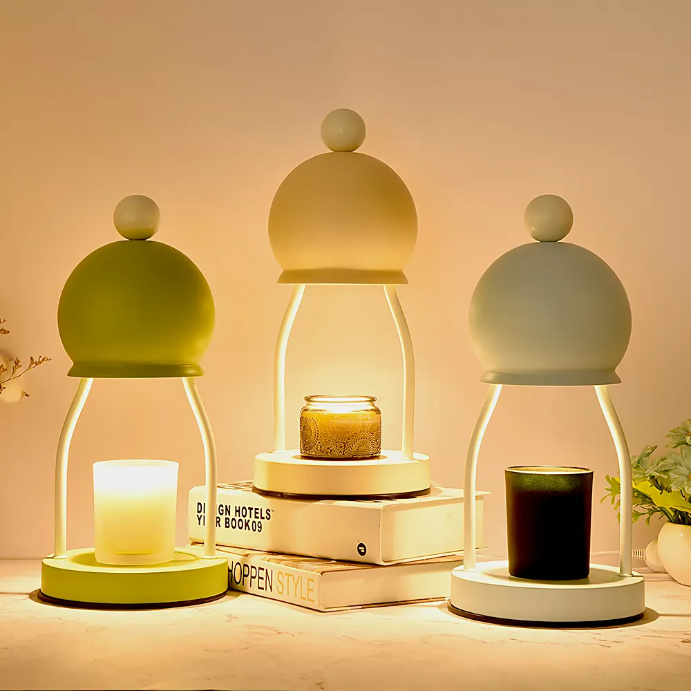 Noite mesa luz vela aquecedor lâmpada, compatível com pequeno & grande vela aquecedor lâmpada metal vintage vela aquecedor
