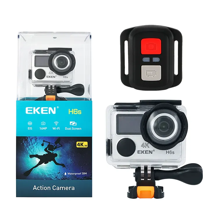 EKEN — caméra d'action H6S plus, appareil de sport, grand Angle de 170 degrés, vidéo 14mp, HD 4K, EIS, WiFi