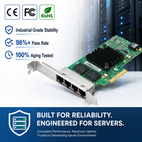 Tarjeta de Red para Servidor Gigabit Ethernet de Cuatro Puertos con Chip I350, Adaptador LAN PCIe X4 RJ45 para Firewall, Router, Servidor, PC